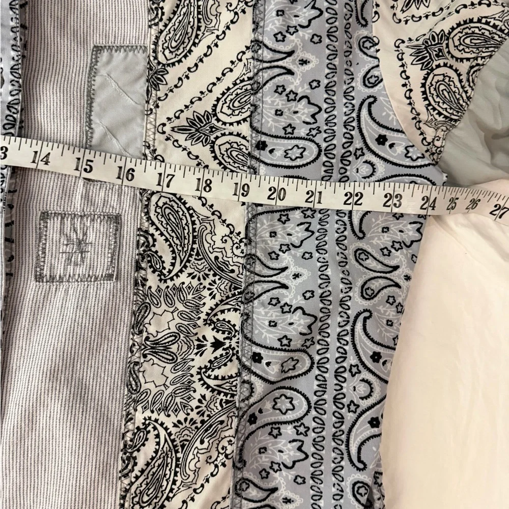 FREE PEOPLE All Patched Up Button Down Shirt Top M - Picture 7 of 10